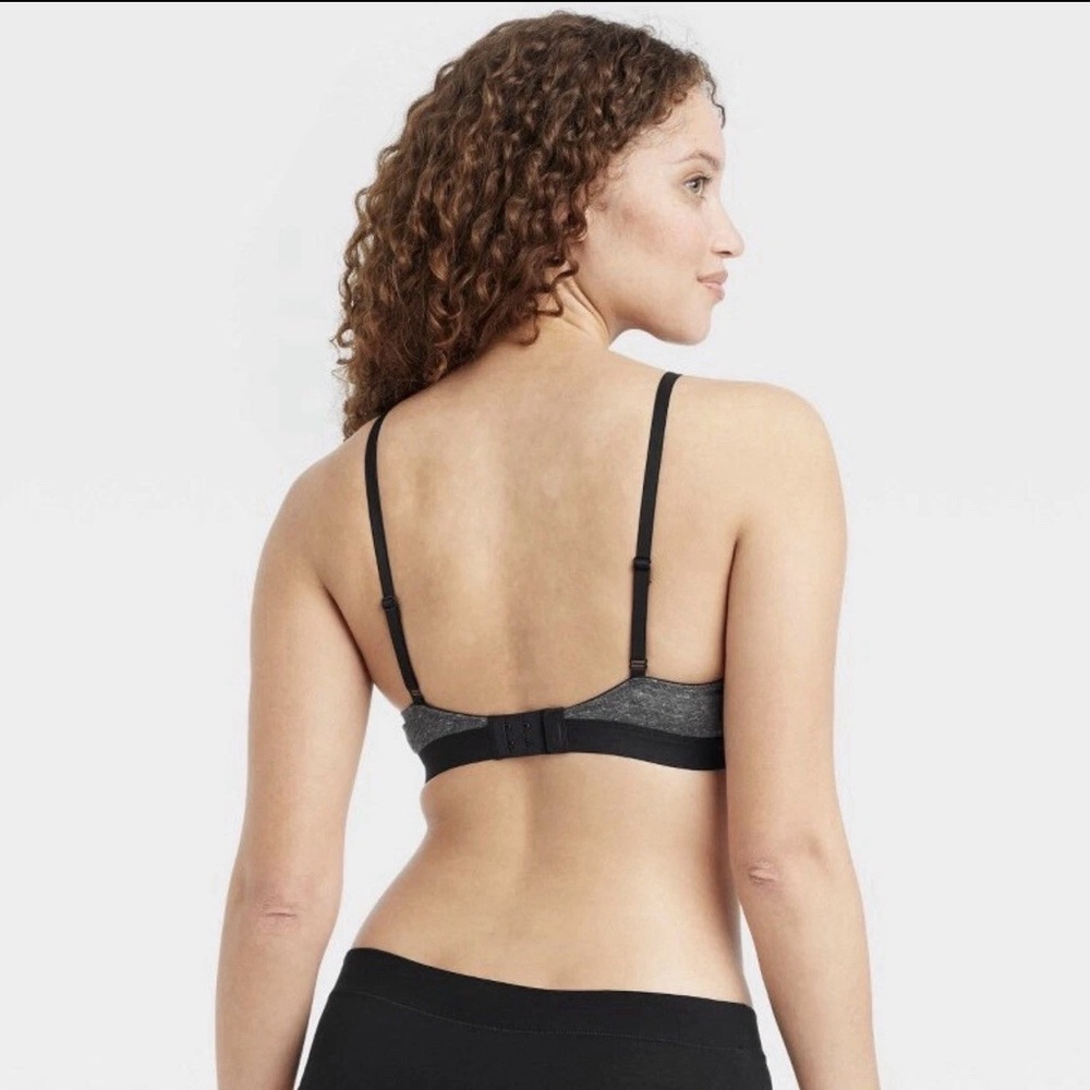 Auden 34D Dark Gray Bra Lightly Lined Wireless Comfy Wire Free Smooth - Picture 3 of 8